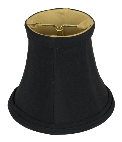 Bell Shantung Chandelier, without Piping, Gold Lining