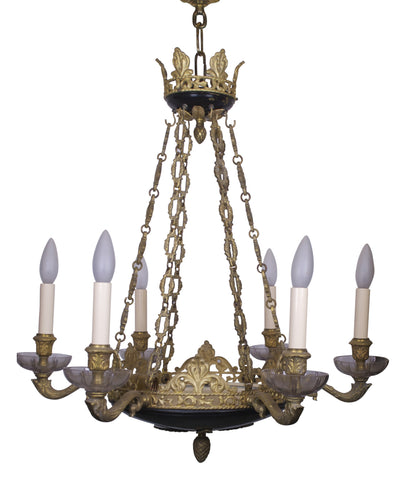 Six Light Empire Style Fixture Made in the 1950s
