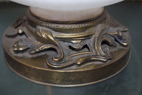 Pair of White Milk Glass Lamps