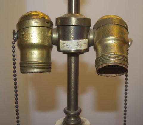 Warren Kessler, Signed, Solid Brass Two Liight Body Lamps