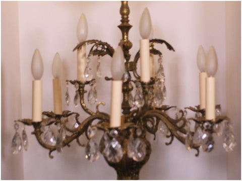 1940's Cast Brass Chandelier