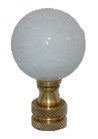 White Round Marble Finial with Brass Base
